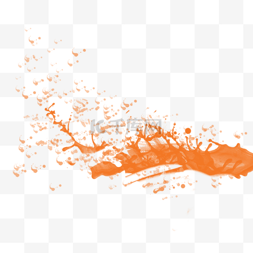 橙色水墨效果图片