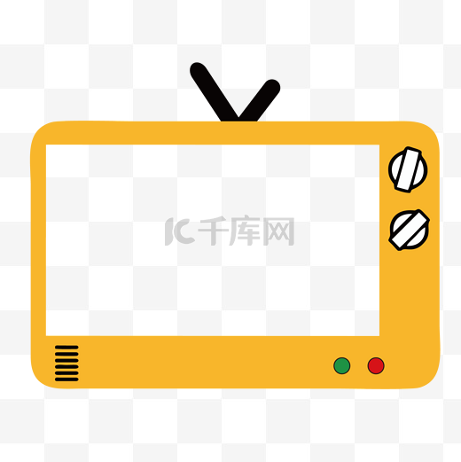 黄色小电视边框图片