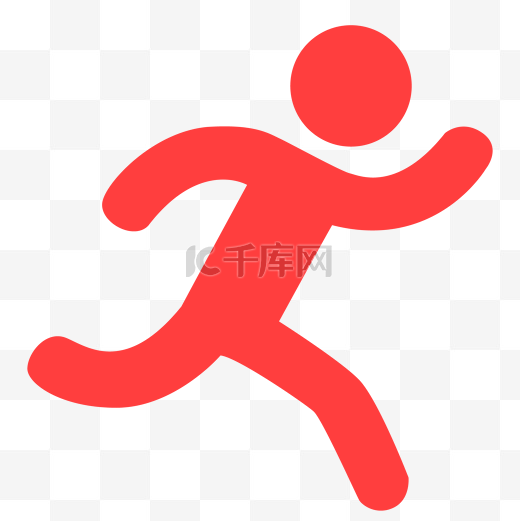 红色跑步的人物免抠图图片