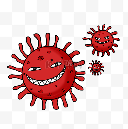 红色开心细菌插图图片