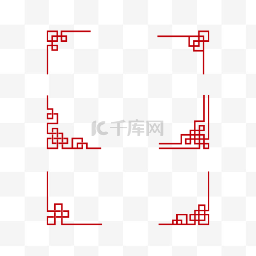 矢量中式古典边框边角图片