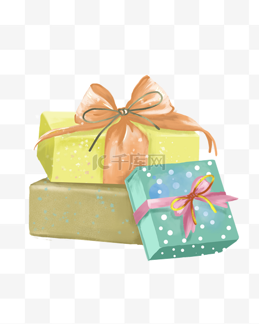 礼品盒子包装包裹礼物PNG精美蝴蝶结图片