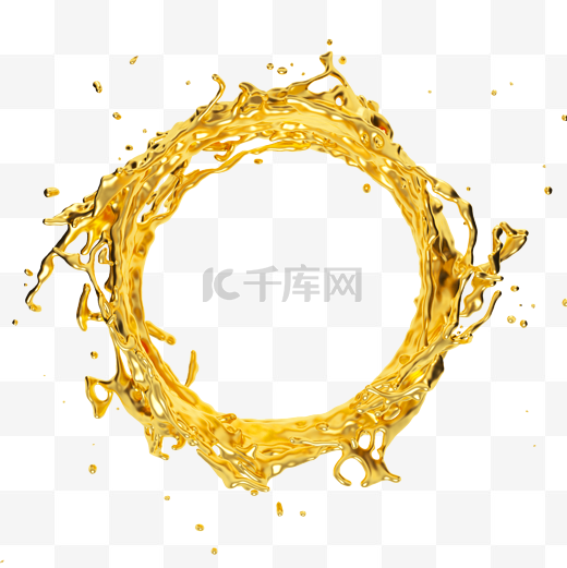 金色环状液体图片