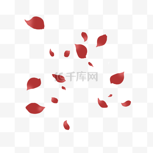 飞扬的玫瑰花瓣PNG图片