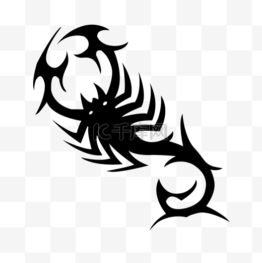 图腾蝎子纹身素材元素图片