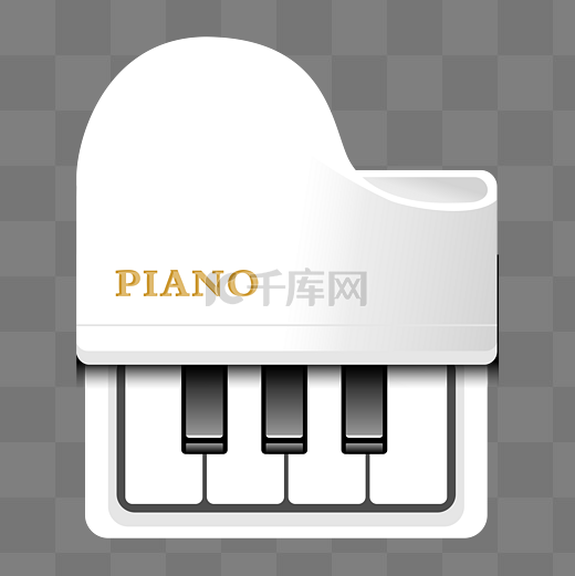 精美白色钢琴按键图片