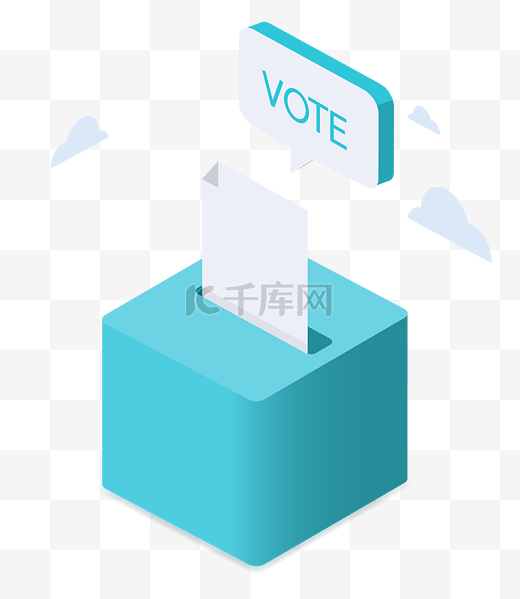 蓝色投票箱图片