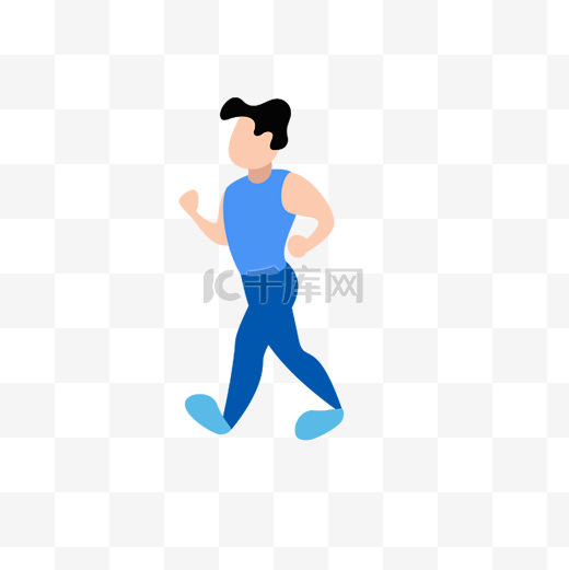 扁平风格人物跑步健身图片