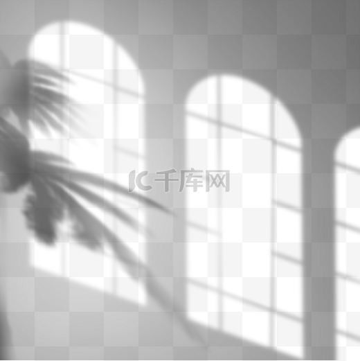 创意手绘阳光照射植物窗投影图片