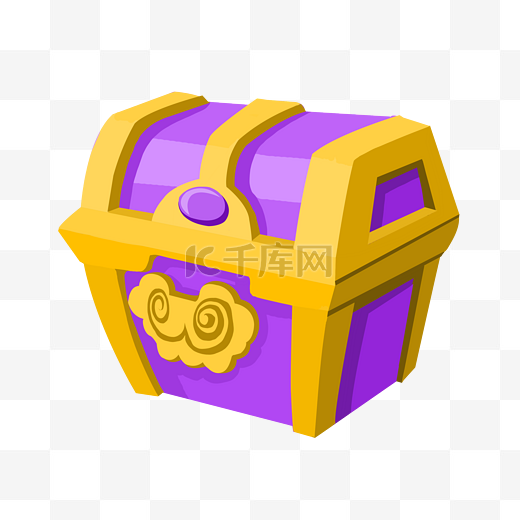 金边装饰的紫色宝箱图片