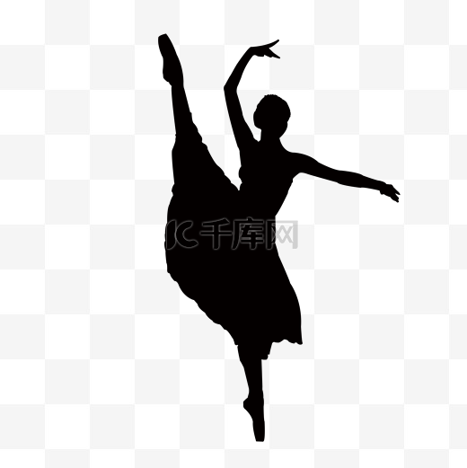 舞蹈跳舞女孩插画剪影图片