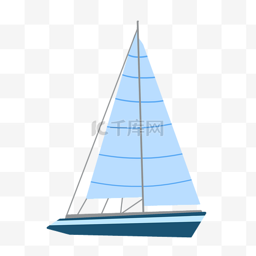 蓝色帆船轮船图片