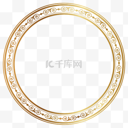 烫金中式花纹复古圆环图片