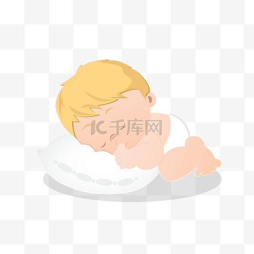 睡觉婴儿卡通插画图片