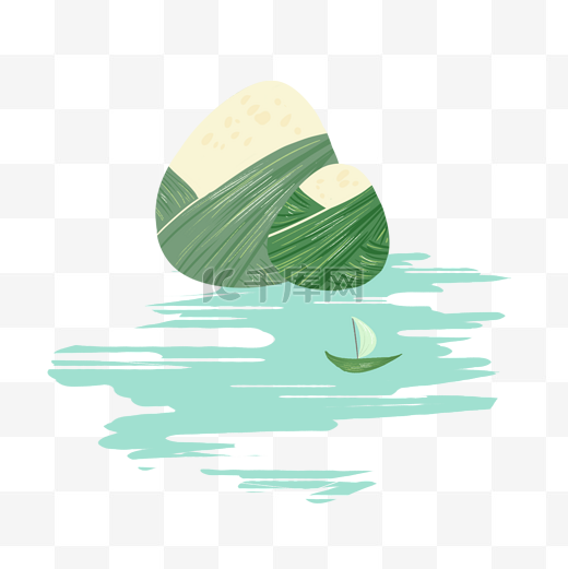 创意粽子端午节划船图片