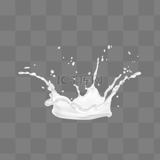 溅起的白色牛奶液体图片