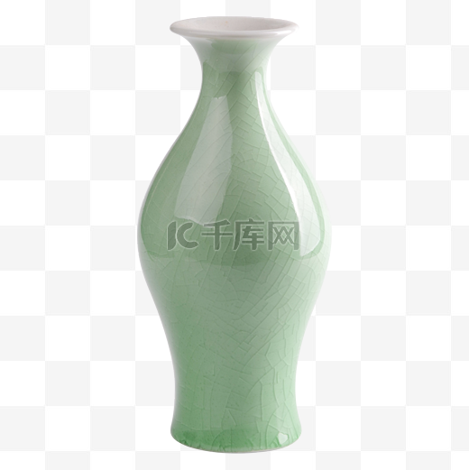 浅绿色瓷制花瓶图片