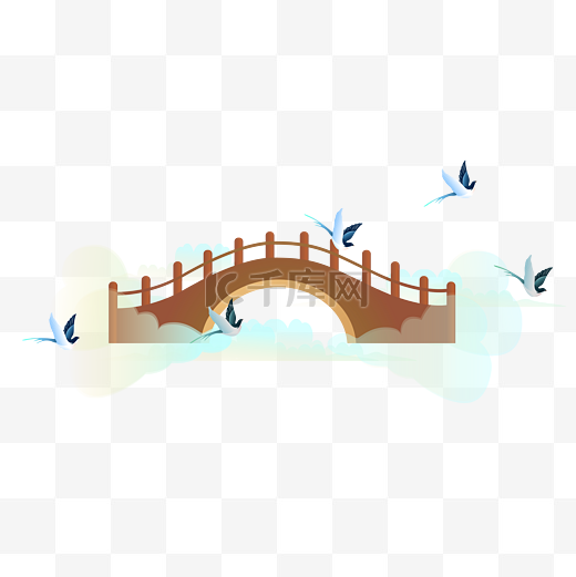 七夕鹊桥喜鹊图片