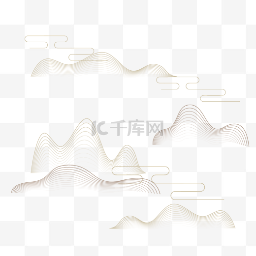 中国风远山线条纹理图片