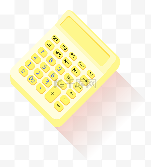 扁平立体计算器黄图片