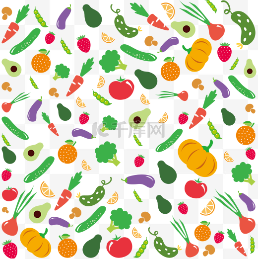 矢量各种蔬菜美食底纹图片
