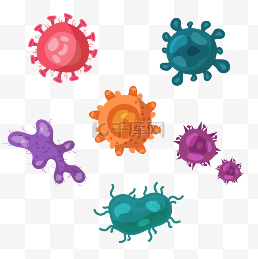 彩色细菌病毒图片