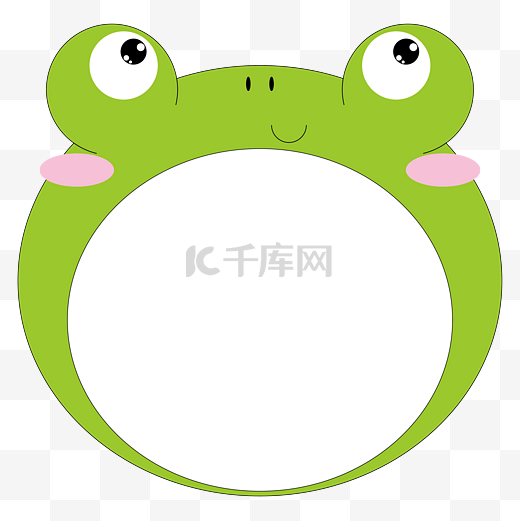可爱青蛙头动物边框图片
