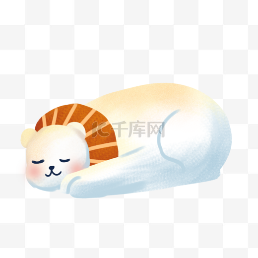 白熊冬眠图片