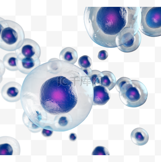 3d立体蓝色细胞结构元素图片
