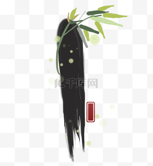 竹子中国风墨痕文字框图片