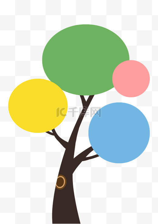 树状图彩色儿童插画图片