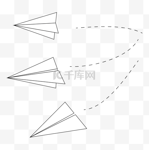一个折叠的纸飞机手绘图片