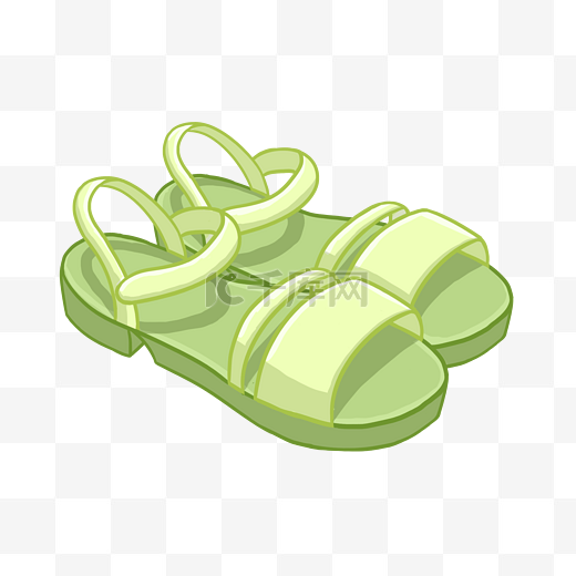 绿色女式凉鞋图片