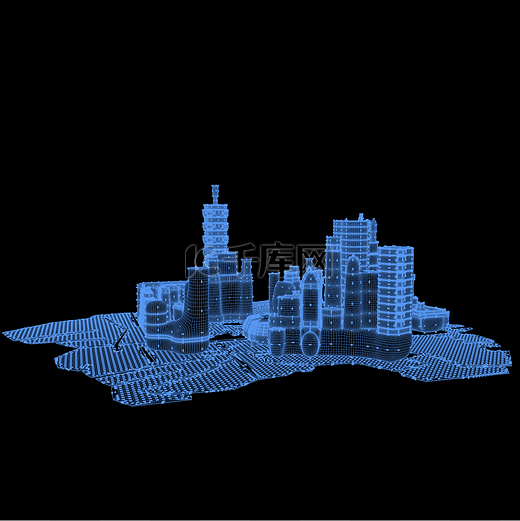 科技感电子信息城市图片