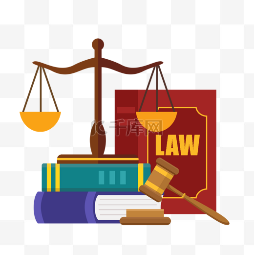 手绘宪法法律法槌天平law图片