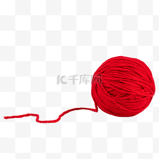 红色针织毛线团图片