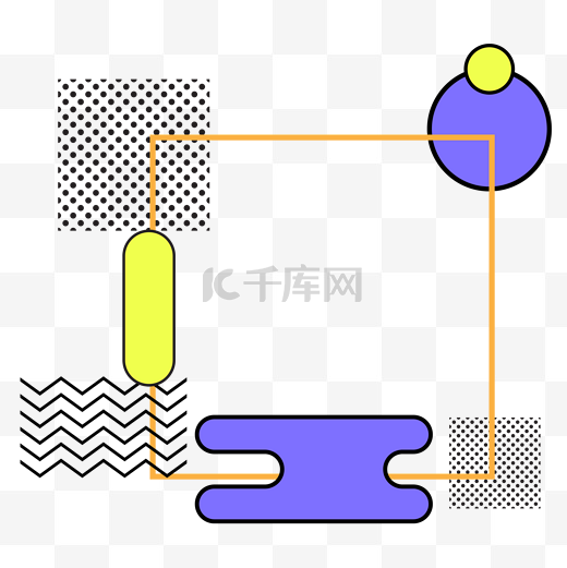 抽象几何孟菲斯边框装饰图片