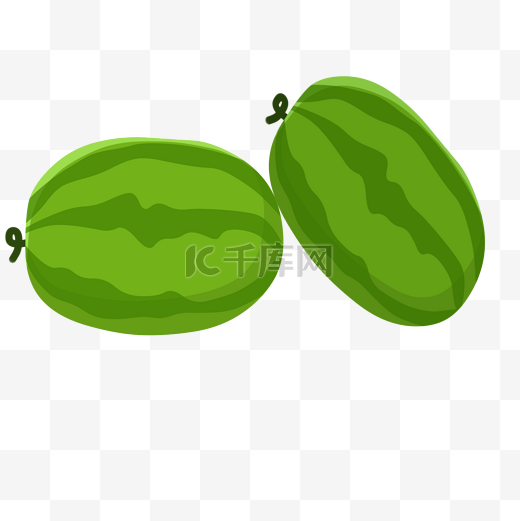 绿油油西瓜图案插图图片