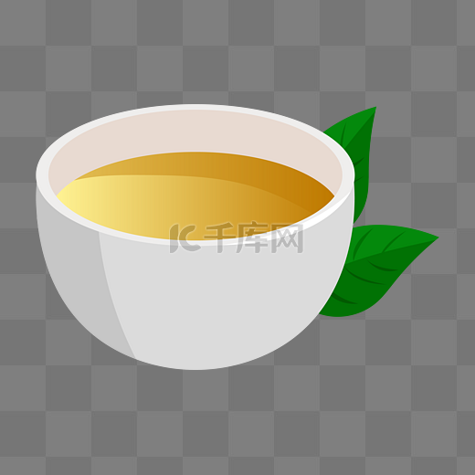 一杯绿茶茶水插画图片
