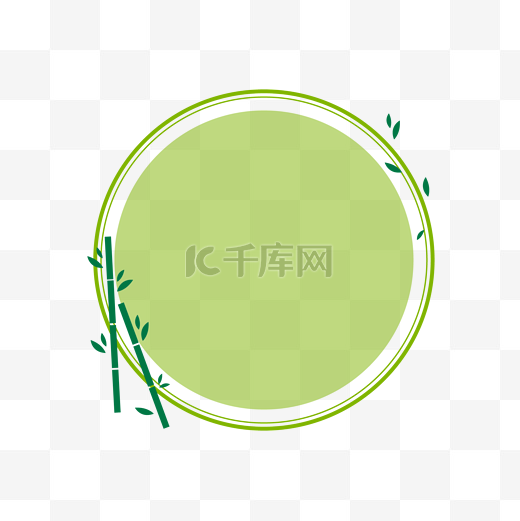 中国风圆形竹子标签图片