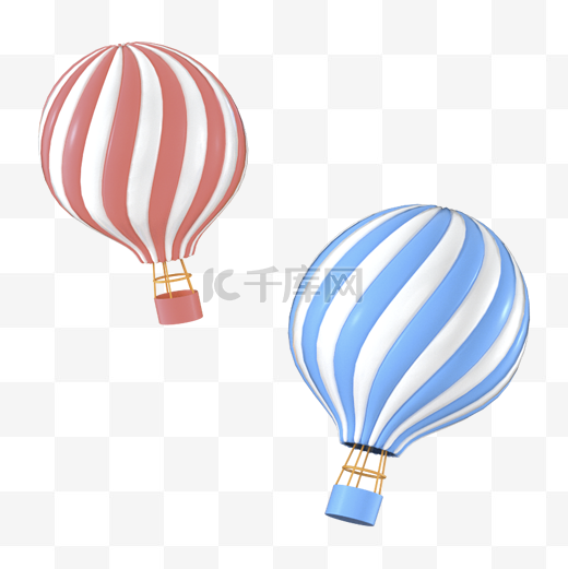 C4D红色气球蓝色气球图片
