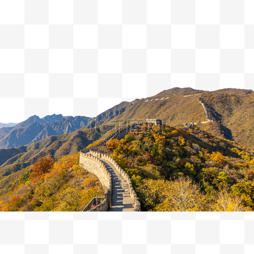 北京长城秋分长城秋景登山图片