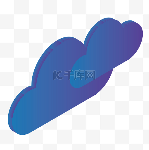 蓝色圆弧科技云元素图片