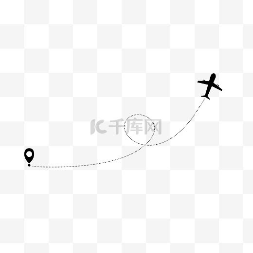 飞机旅行航线矢量装饰图图片
