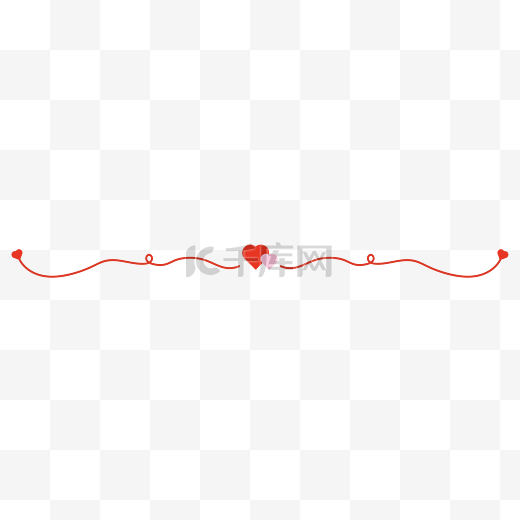 情人节红色曲线爱心分割线图片