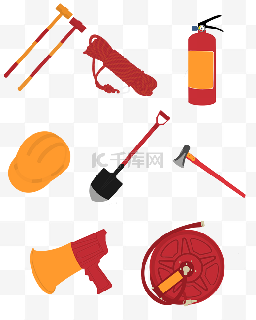 消防工具套图消防救援png图片