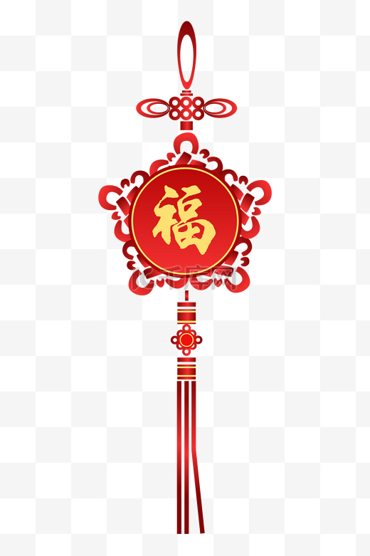 红色福字中国结挂饰图片