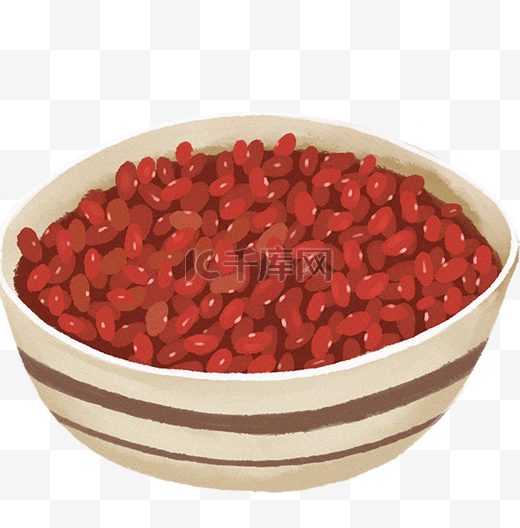 一碗红豆手绘图片