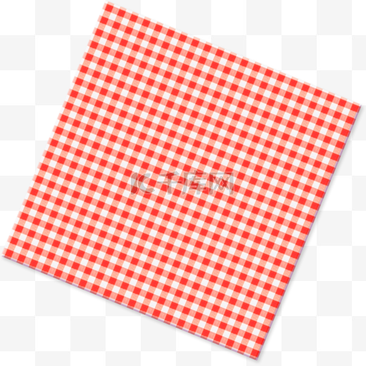 红色格子餐布装饰图案图片