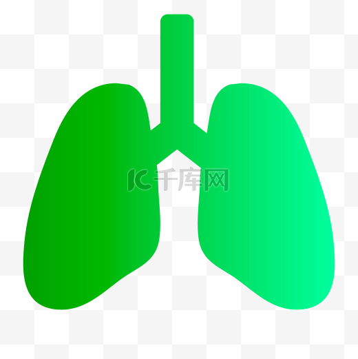 卡通绿色的肺部图标图片